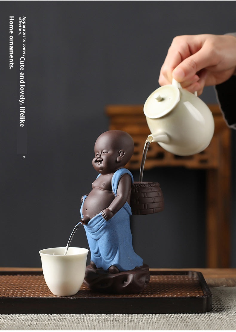 Purple Sand Tea Lucky Pee Boy Tea Tray Utensils Ornaments