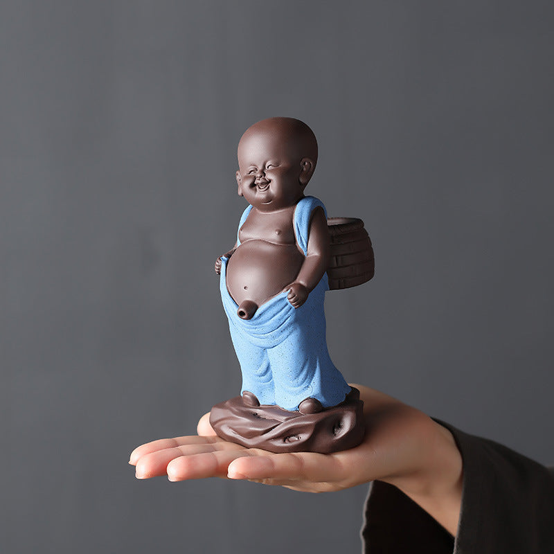 Purple Sand Tea Lucky Pee Boy Tea Tray Utensils Ornaments