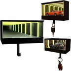 Garage Key Rack 3D Wall Mounted Mirror LED Light Display Box