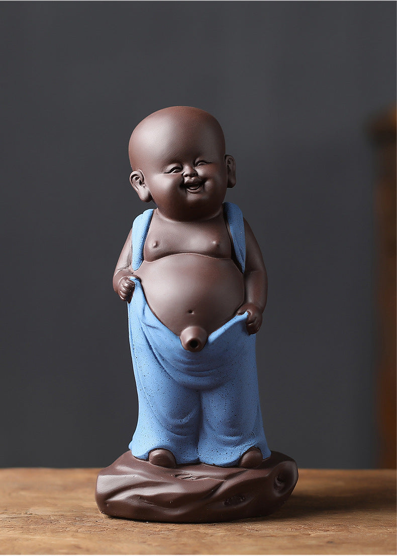 Purple Sand Tea Lucky Pee Boy Tea Tray Utensils Ornaments